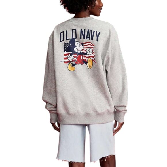 OLD NAVY X DISNEY© MICKEY MOUSE OVERSIZED FLAG LOGO-GRAPHIC SWEATSHIRT - Picture 3 of 4
